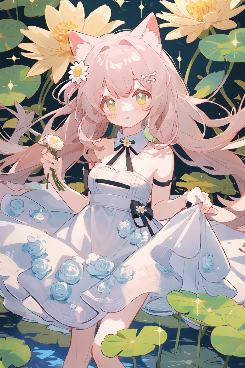 精灵般的二次元女孩:夏日莲花仙子