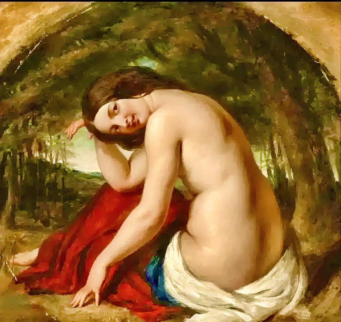 西洋历史文化渔缸# 《郊游的女人》希腊画家1673年作品,描绘了欧洲