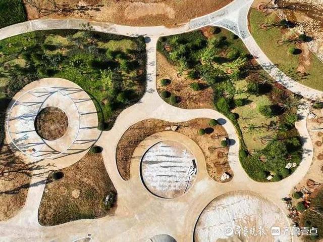 航拍建设中的济南兴隆公园,山水园林雏形已现