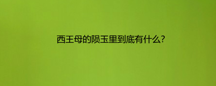 西王母的陨玉里到底有什么?