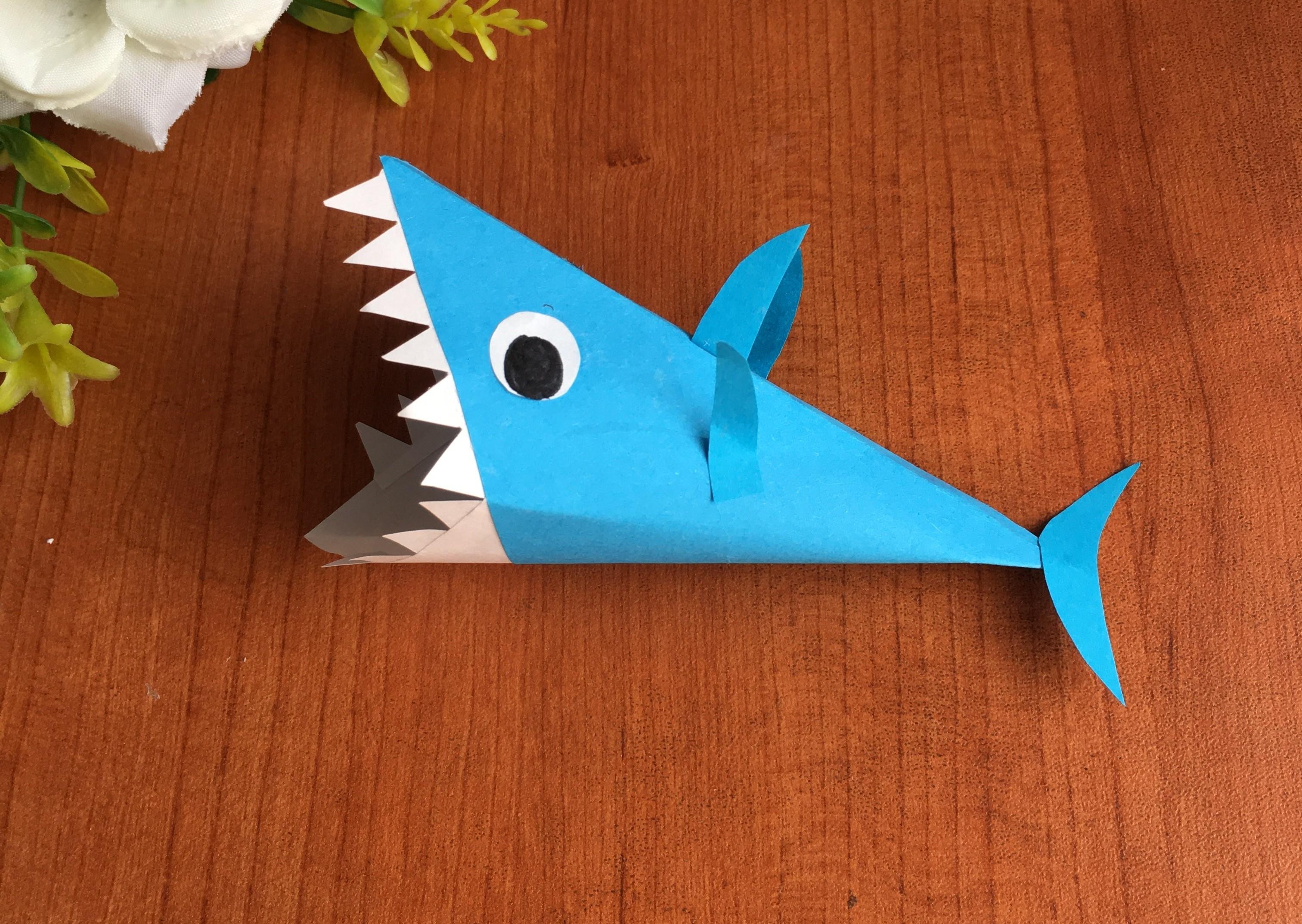 动物折纸:鲨鱼,海洋中最凶猛的一种鱼类