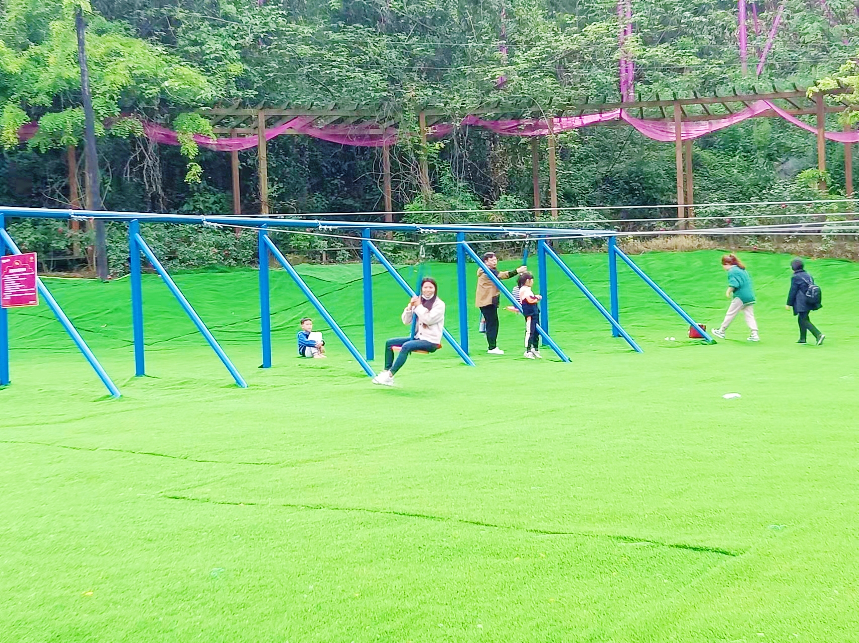 无动力乐园低成本网红设备儿童滑索