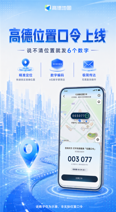 高德宣布位置口令正式上线！说不清位置就发6个数字