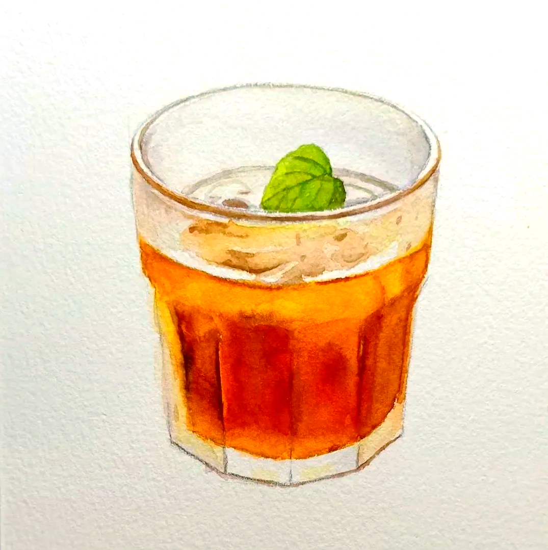 在这过程中,你可以尝试用紫色与之前绘画饮料时使用的橘色