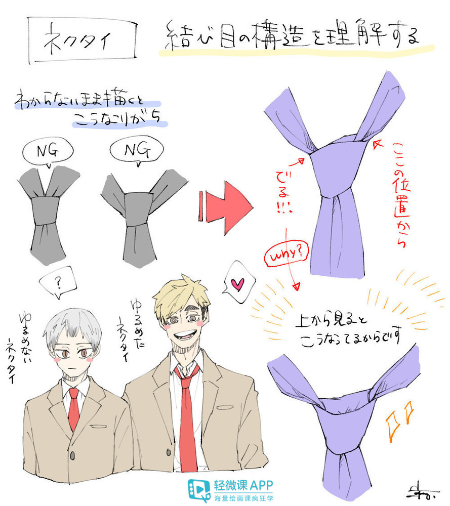 「绘画素材」各种衣领结构画法素材!