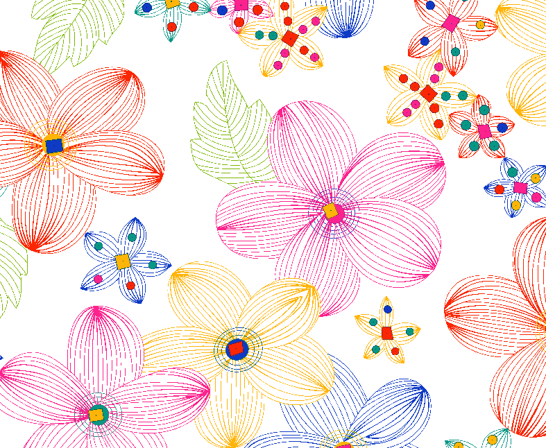 几何线条植物花纹印花矢量图服装纺织数码印花花型金昌素材