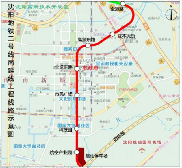 沈阳二号线南延线路图图片