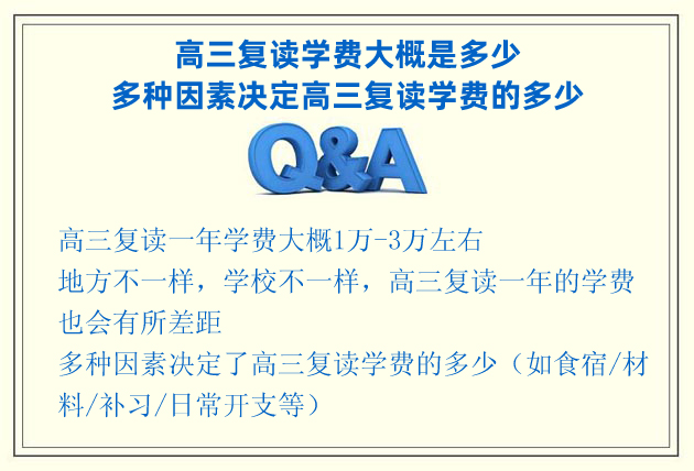 高三复读学费大概是多少?多种因素决定高三复读学费的多少