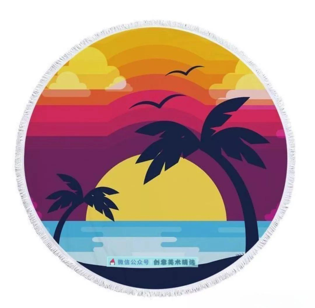 探索圆形构图的创意插画世界