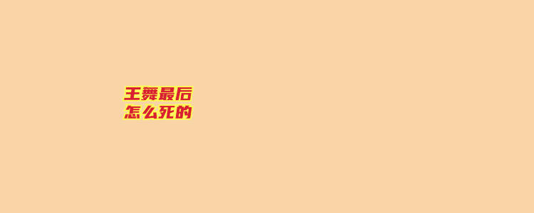 王舞最后怎么死的