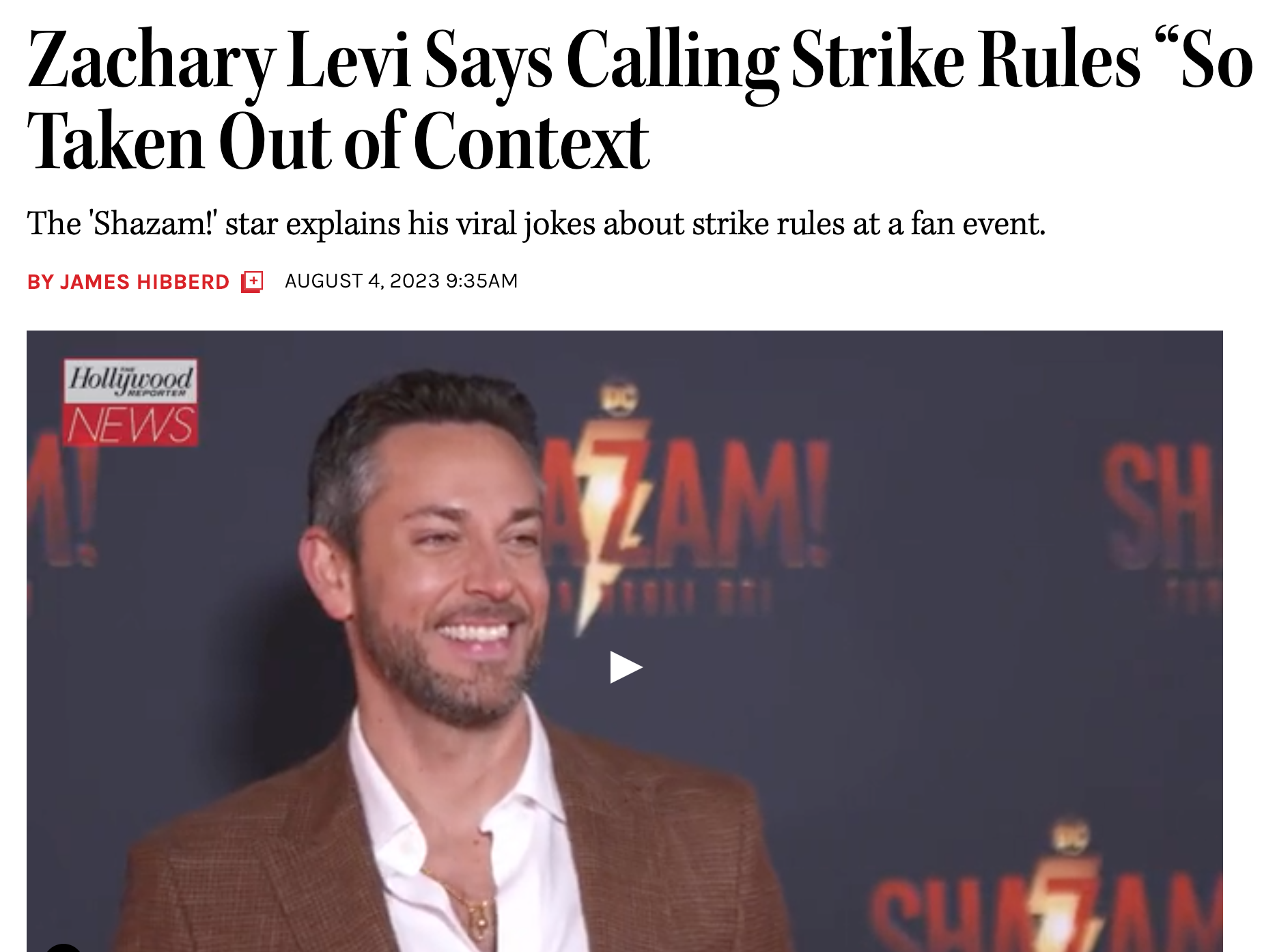 希伯德看好莱维回归《雷神》,《沙赞》得到了"罢工风波"的好处