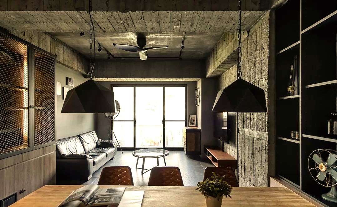 现代工业风毛坯房,高级灰配色,独特设计感满溢