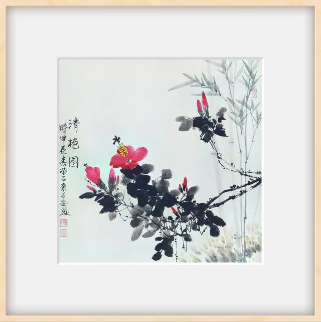 康子安笔下的梅兰竹菊,如春日里的一缕轻风