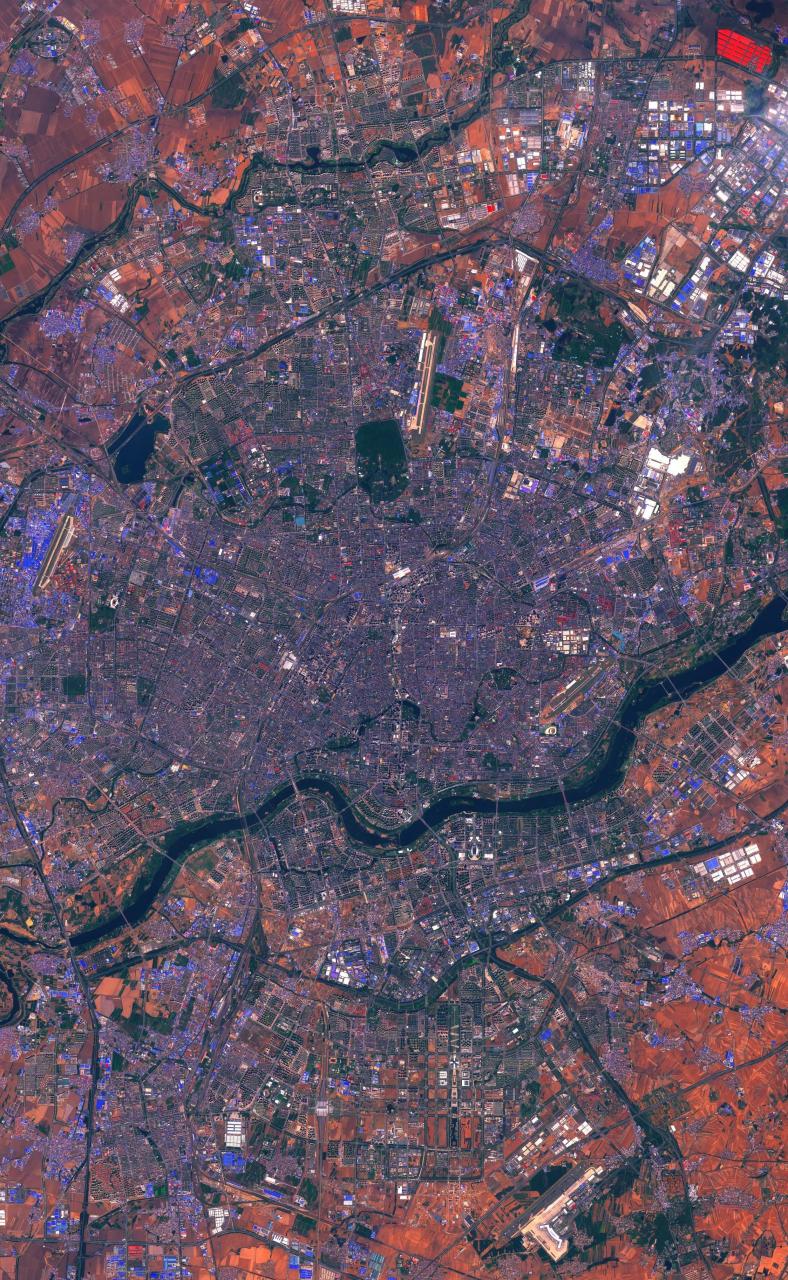 2023年5月7日拍摄的卫星影像图片,辽宁省会沈阳市区及周边区域(地图