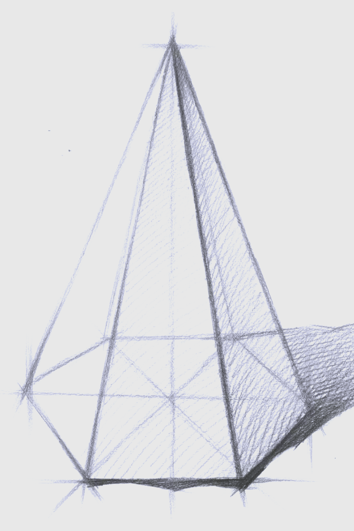 素描第十课:六棱柱体与六棱锥体的绘画技巧