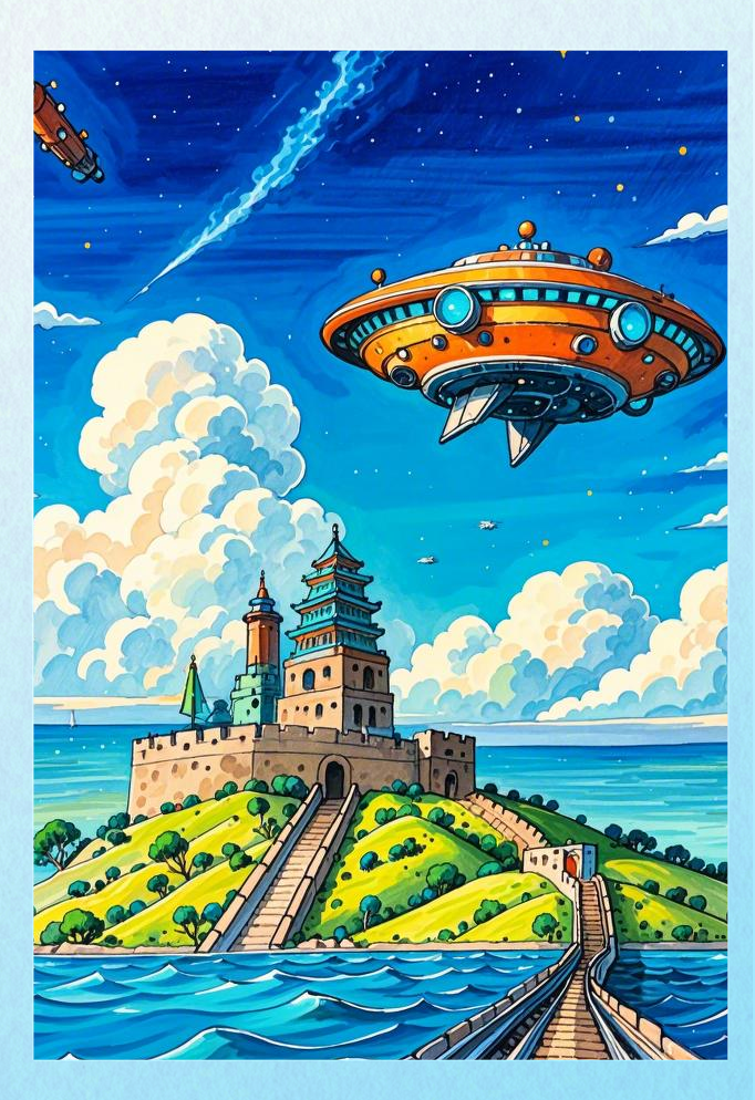 探索未来城市的科技创想绘画