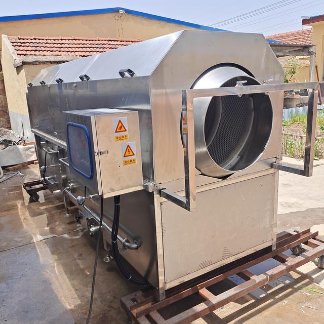 滚筒式高压喷淋清洗机中药材泥沙去泥机 花生滚筒清洗机