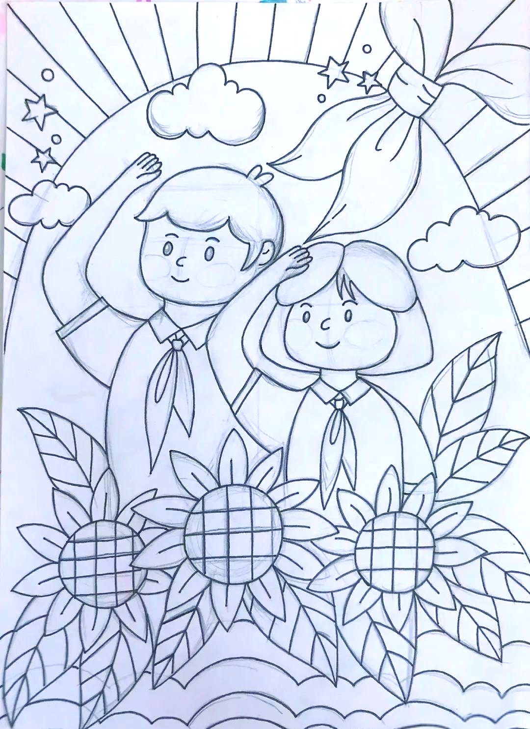 红领巾绘就壮丽山河,展现新时代少年的爱国情怀与梦想