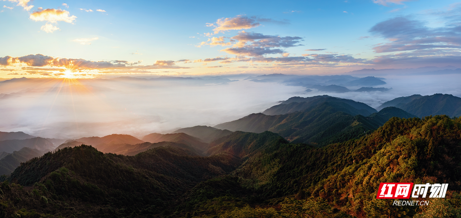 「红网」炎陵笔架峰:云卷云舒间旭日东升