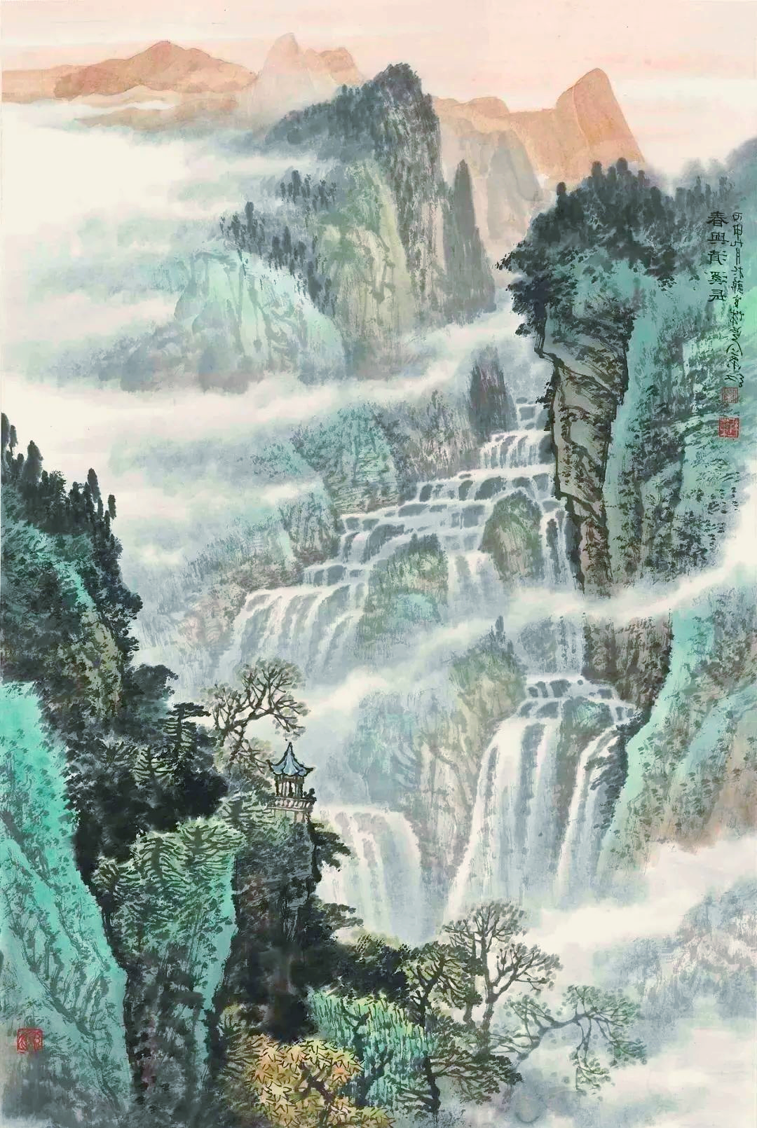 姚叶红的多幅山水作品,令人初看震撼,细看赞叹不已!