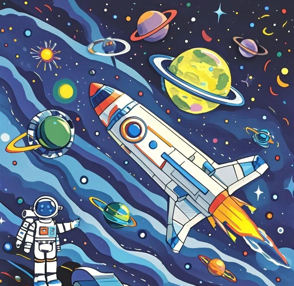 高品质儿童科幻绘画获奖作品素材,值得临摹与学习