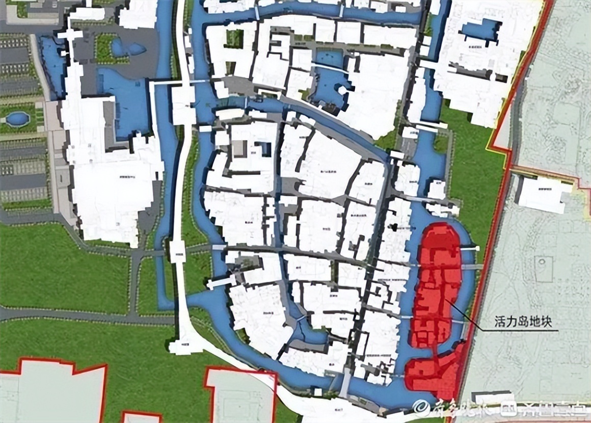 彩色建筑立面图"出炉"!济南明水古城活力岛地块将建戏台广场
