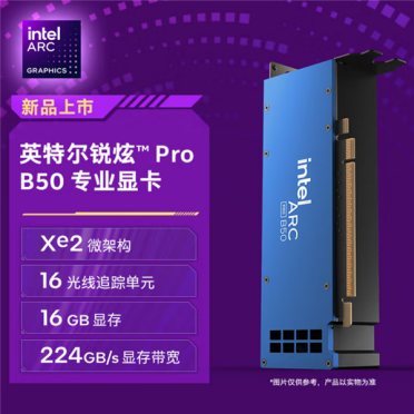 Intel锐炫Pro B50显卡国内上市：2999元！16GB大显存