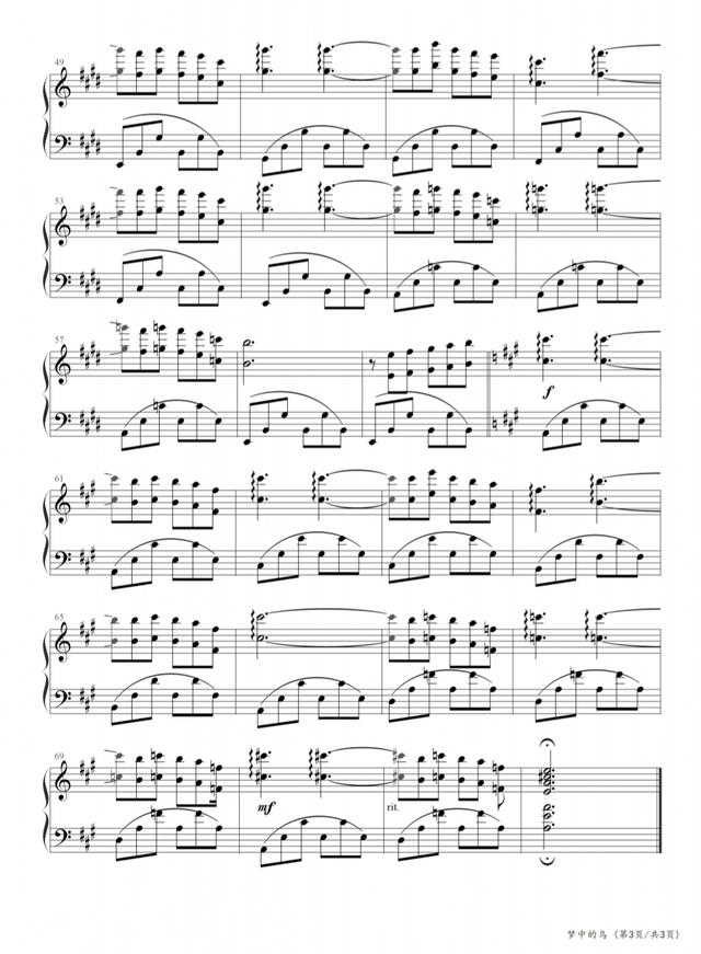 梦中的鸟,钢琴谱原版,理查德克莱德曼,教学分享