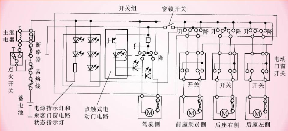 电动开窗器开关接线图图片