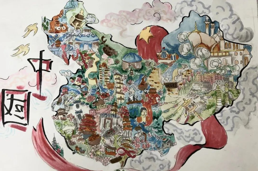 罗源滨海学校手绘中国地图大赛:激发爱国情感与地理智慧