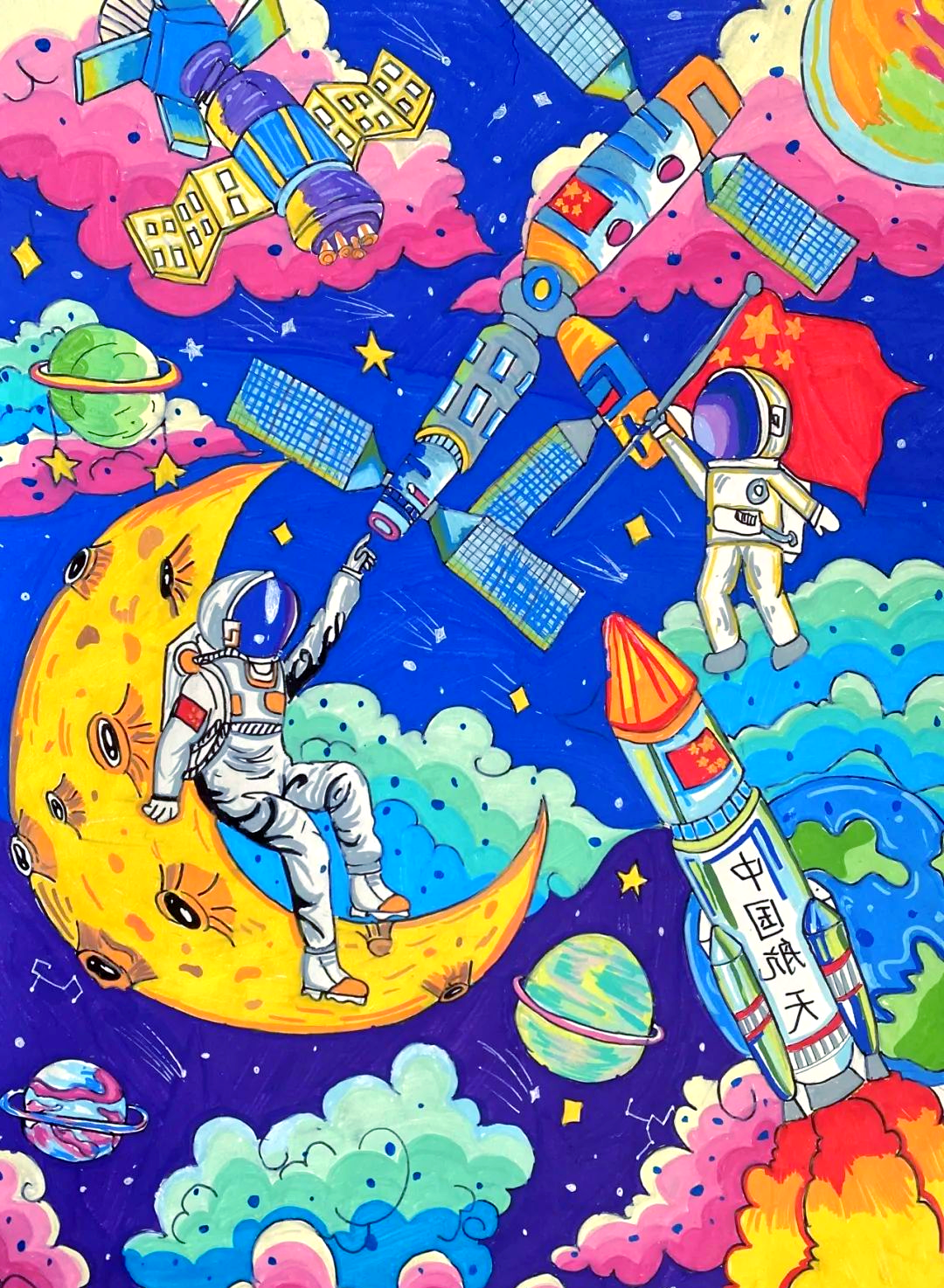 他们运用丰富的想象力与创造力,将探索宇宙的渴望融入模型与画作之中