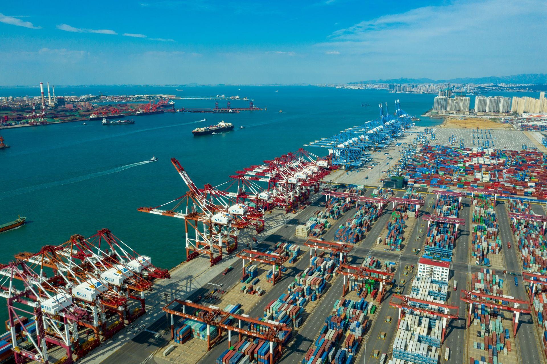 秋高气爽!航拍山东自贸试验区青岛片区