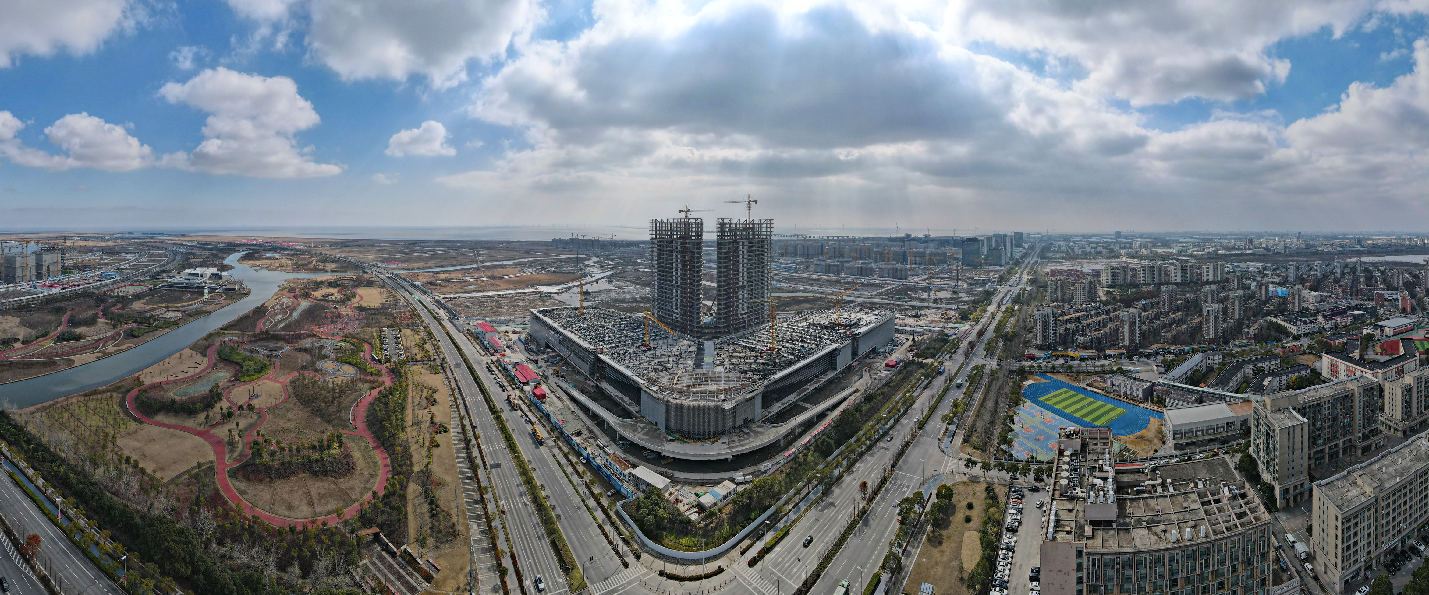 上海自贸区临港新片区新春建设忙