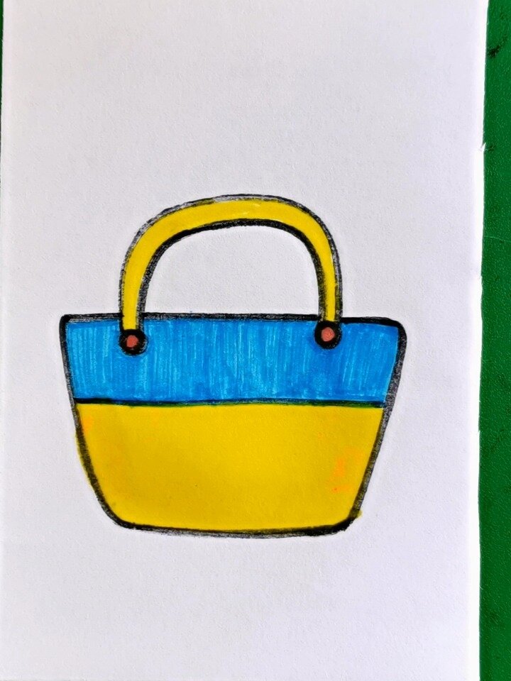 手提袋简笔画教程来了