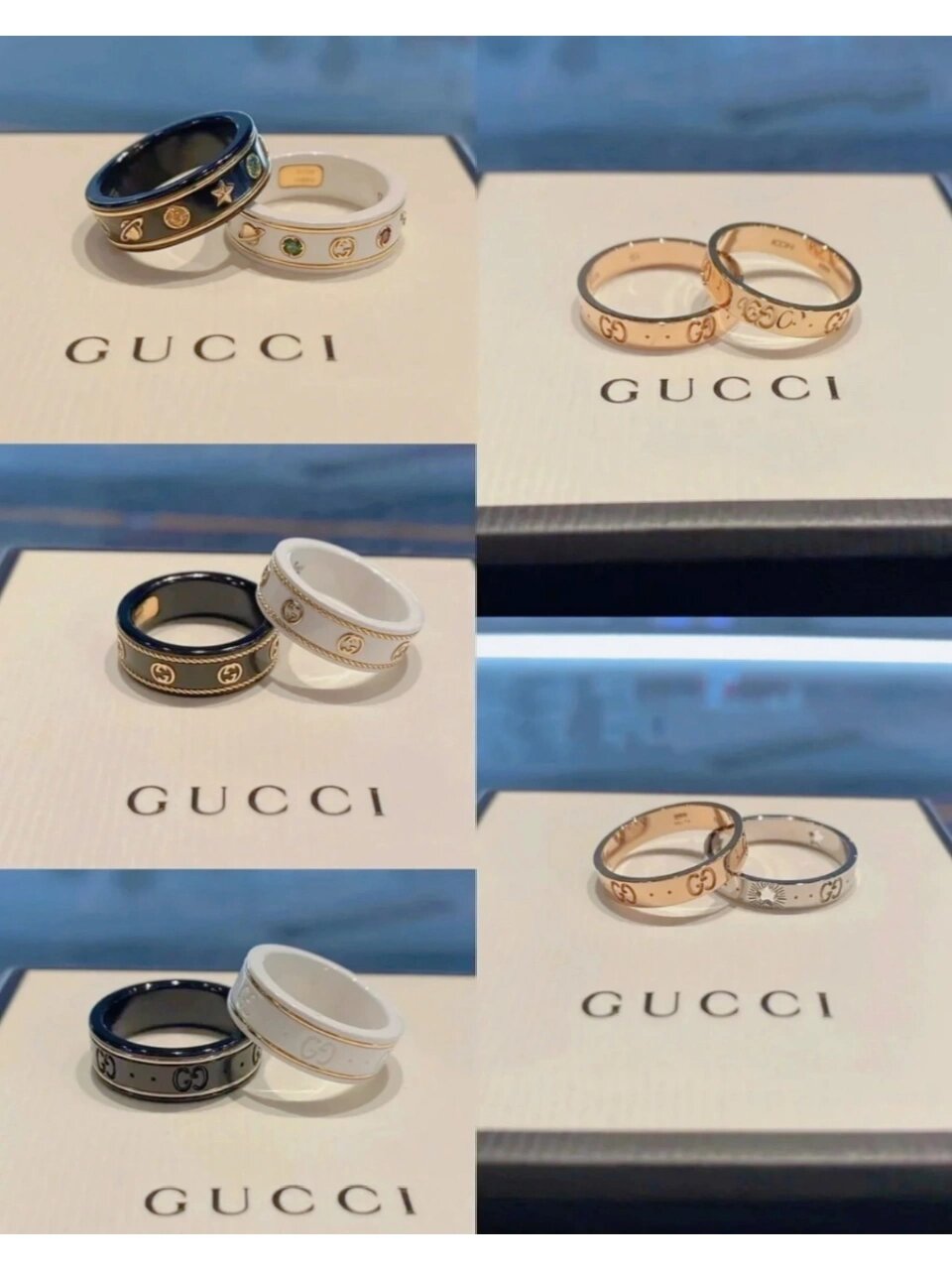 最好的礼物给最美的你古驰黑白星球陶瓷戒指