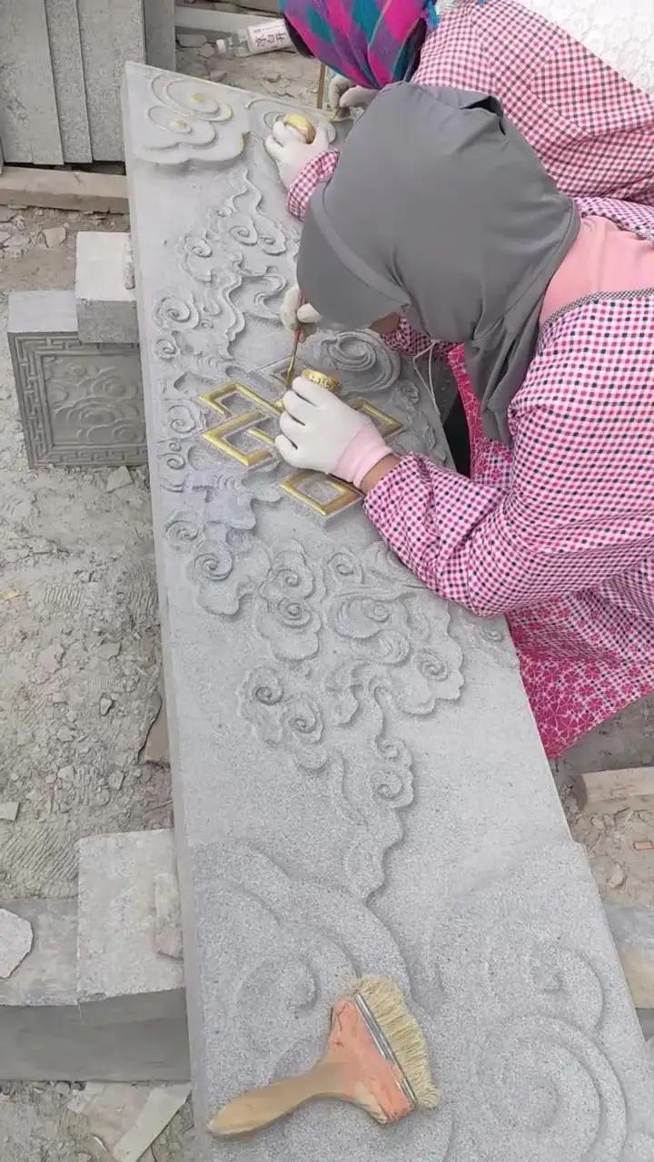 浮雕板描金石雕栏板村口石牌坊山东石材厂家青石仿古台阶青石地雕