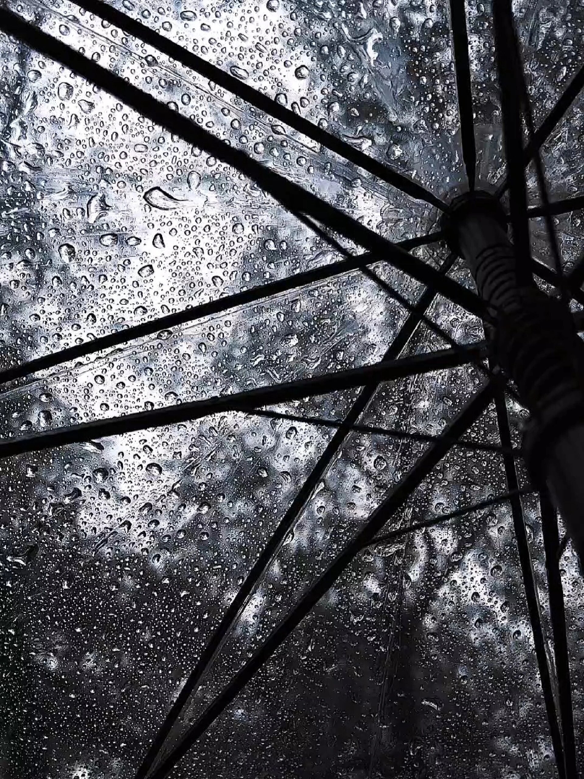 原创拍摄下雨天雨伞雨滴素材