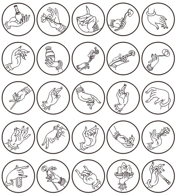 激光雕刻80款佛手打标素材矢量图