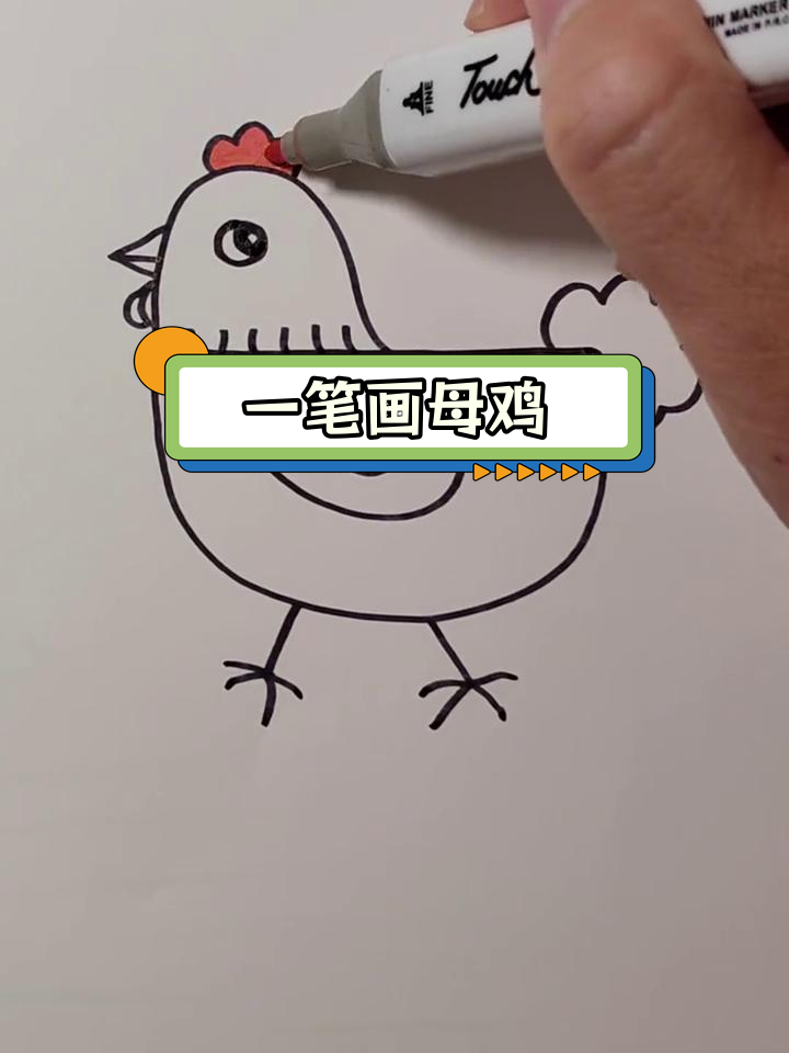 轻松几步画出母鸡,快来试试!