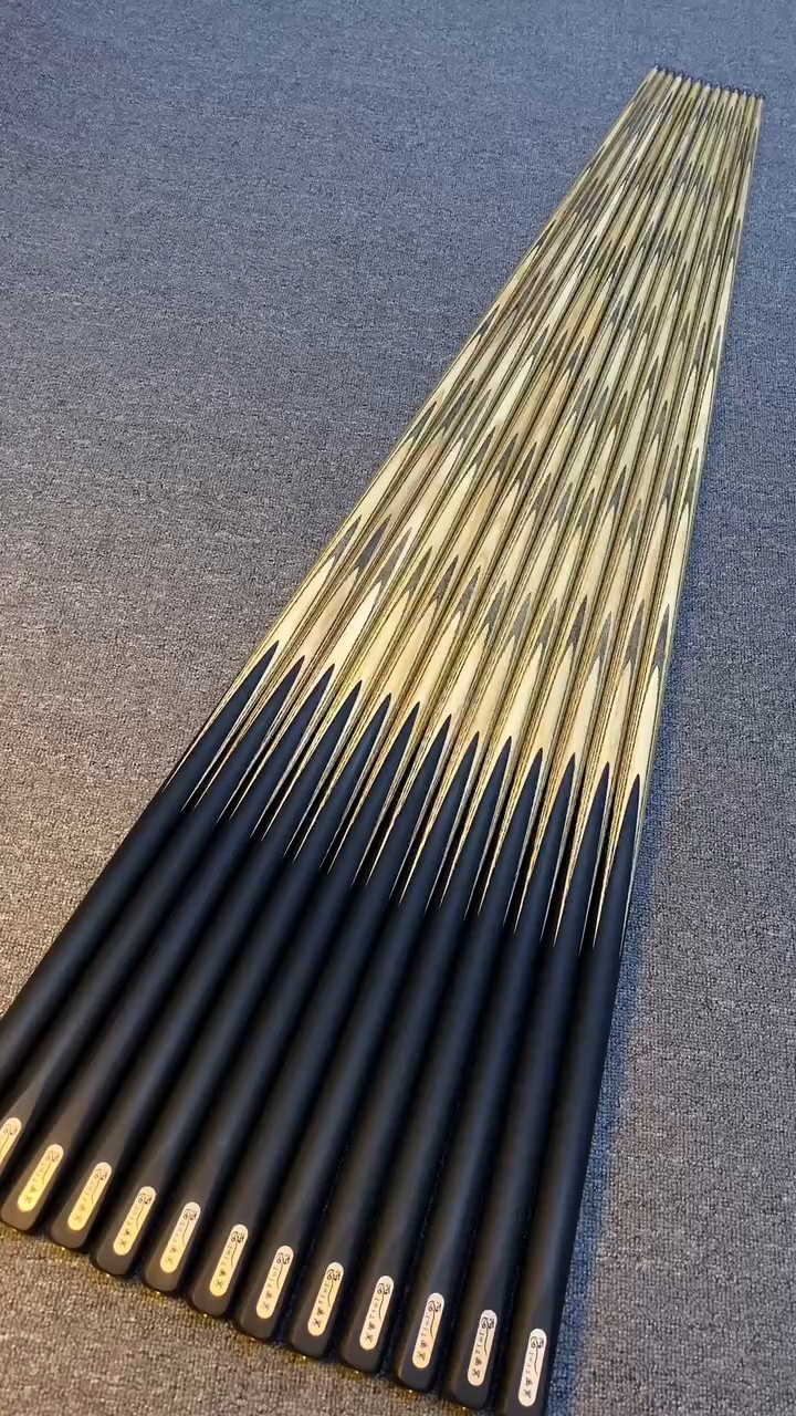 手工杆黑檀台球杆机雕剑纹