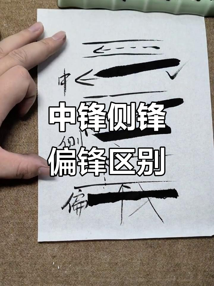 毛笔字中锋,侧锋与偏锋的区别,轻松掌握技巧