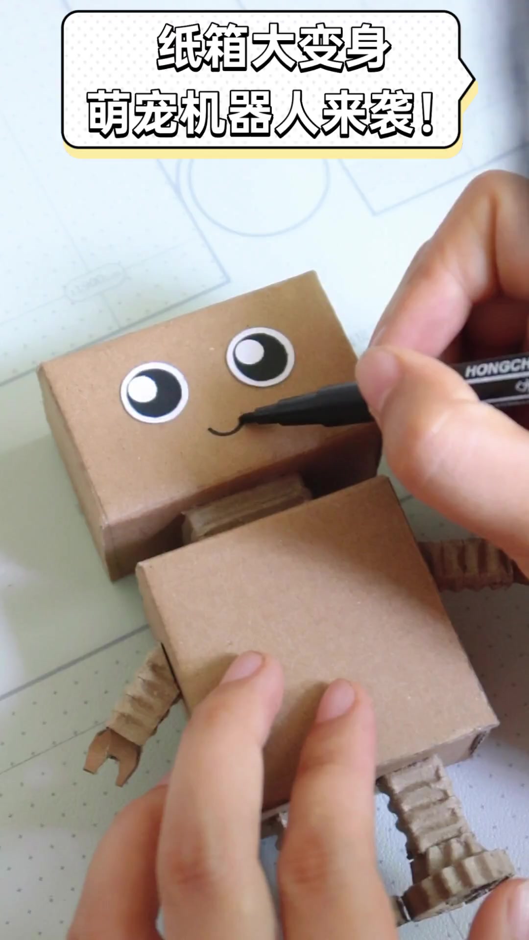 纸箱大变身,萌宠机器人来袭!