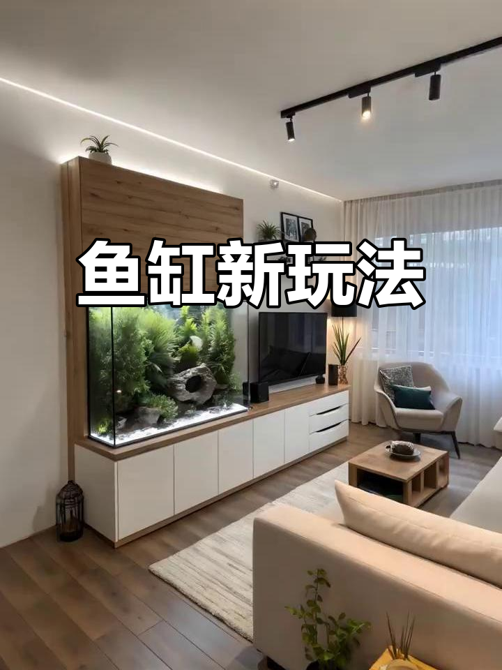 鱼缸与电视柜完美融合,下班放松,聚会拍照两全其美!