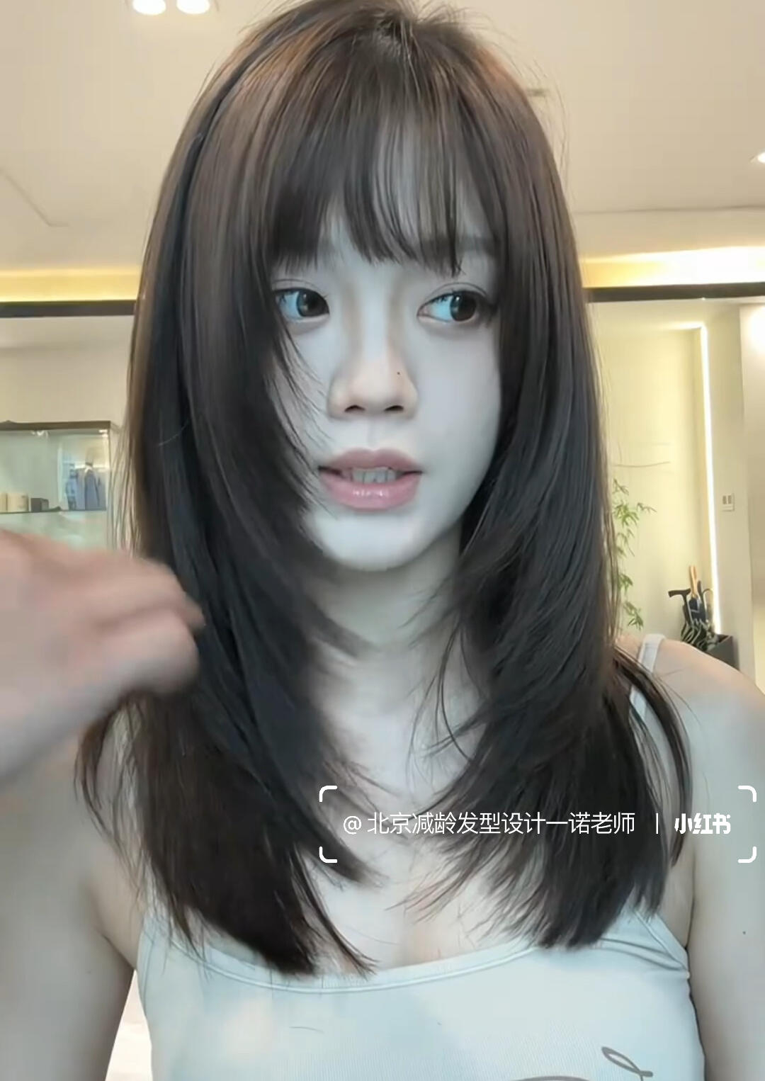 的高层次边缘层次感中长发日常没时间打理的起床就可以出门的发型