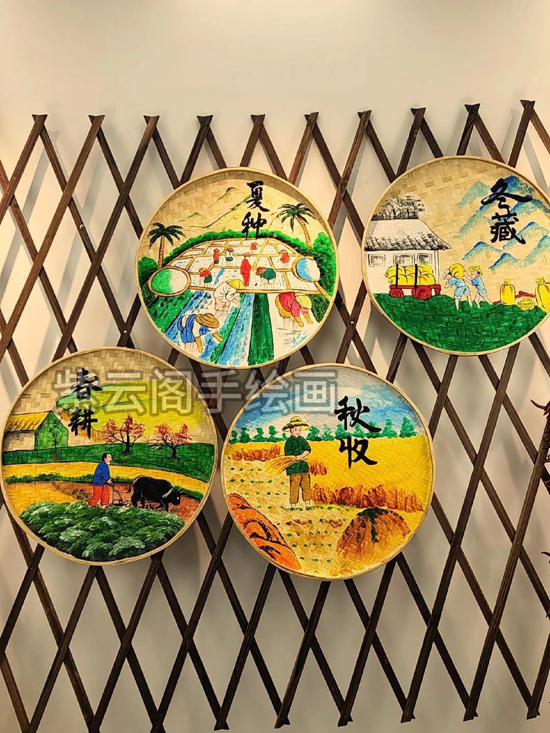 农耕系列簸箕画