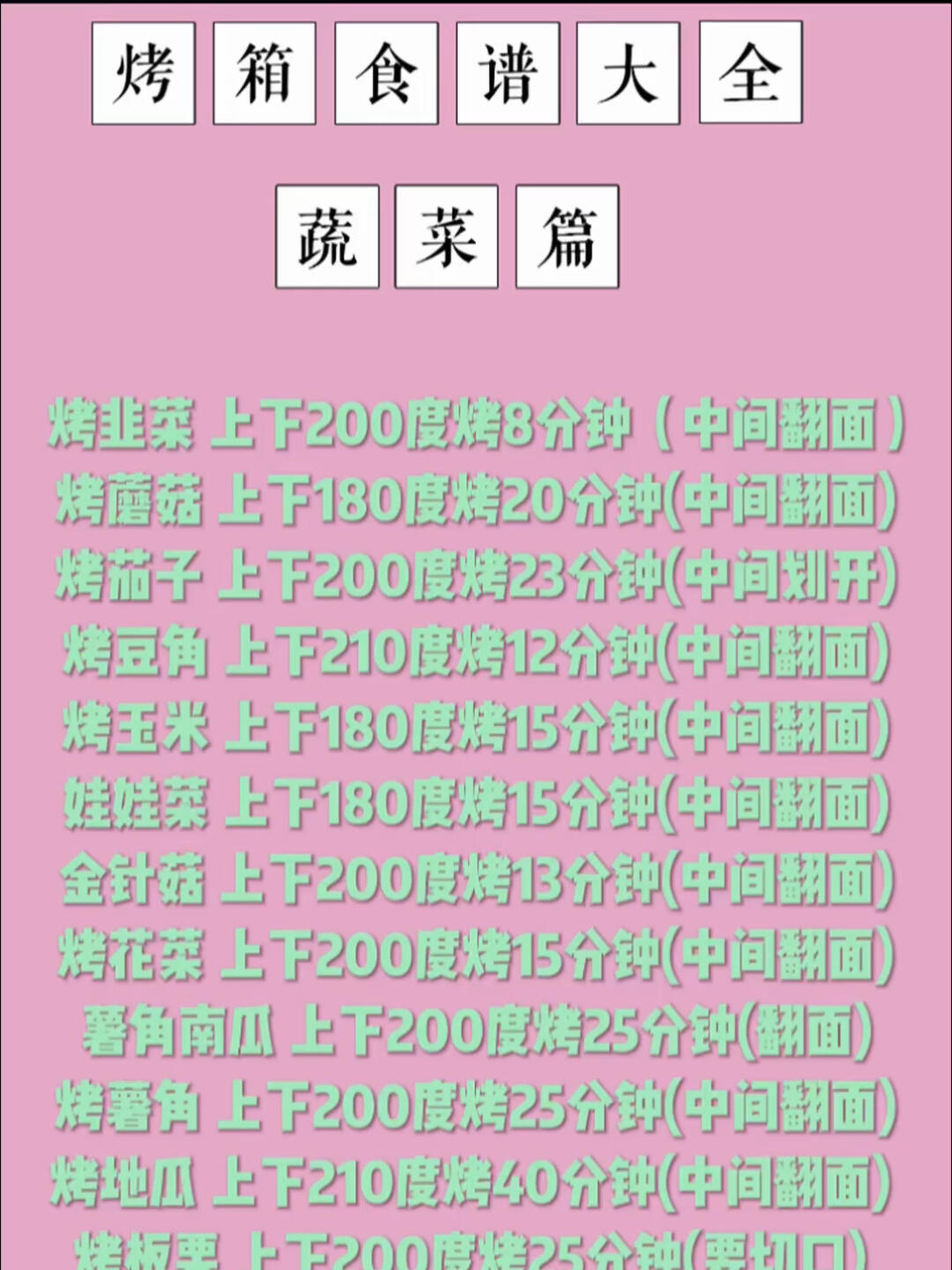 最全的烤箱食谱大全