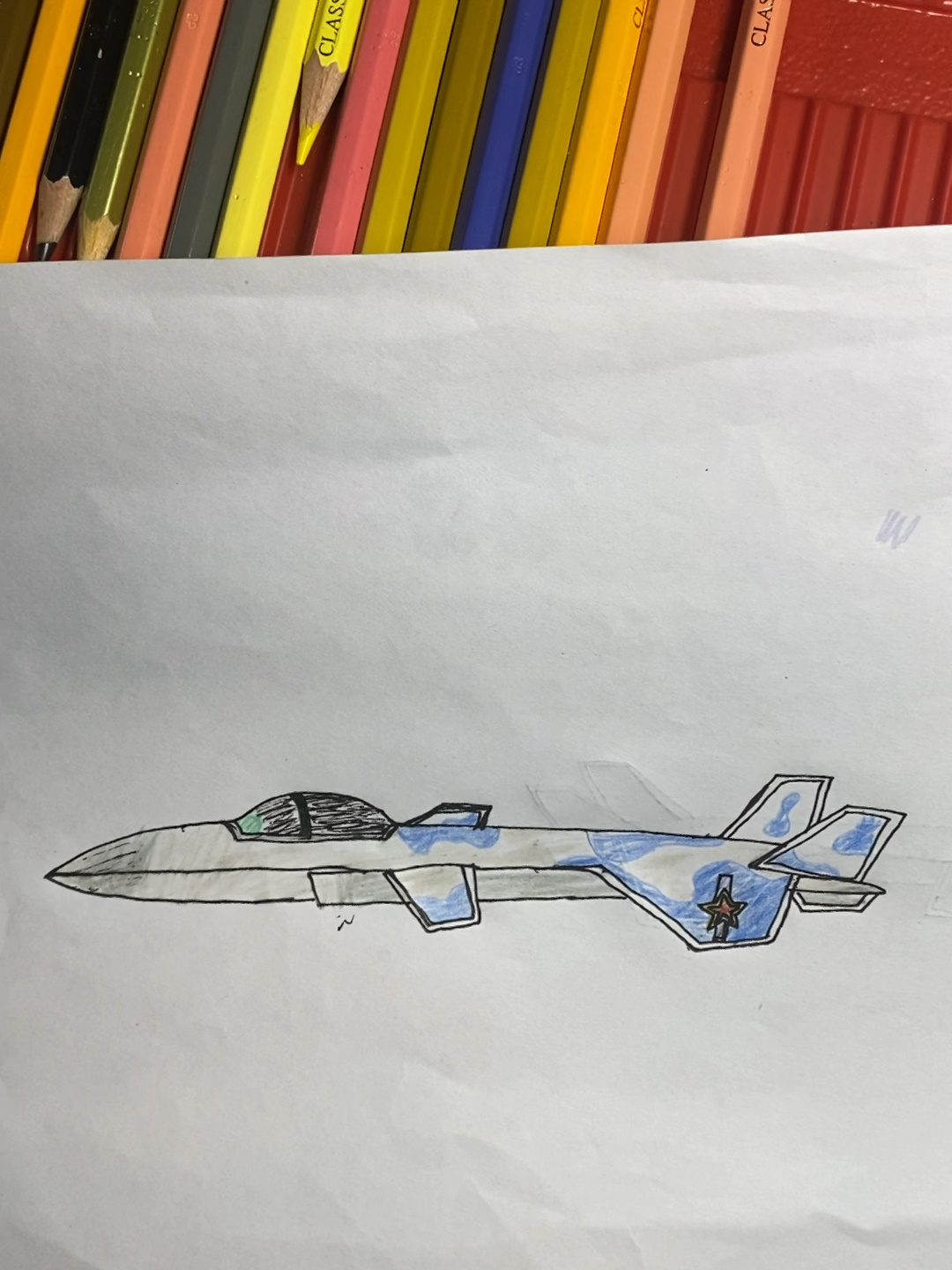 歼20简笔画过程