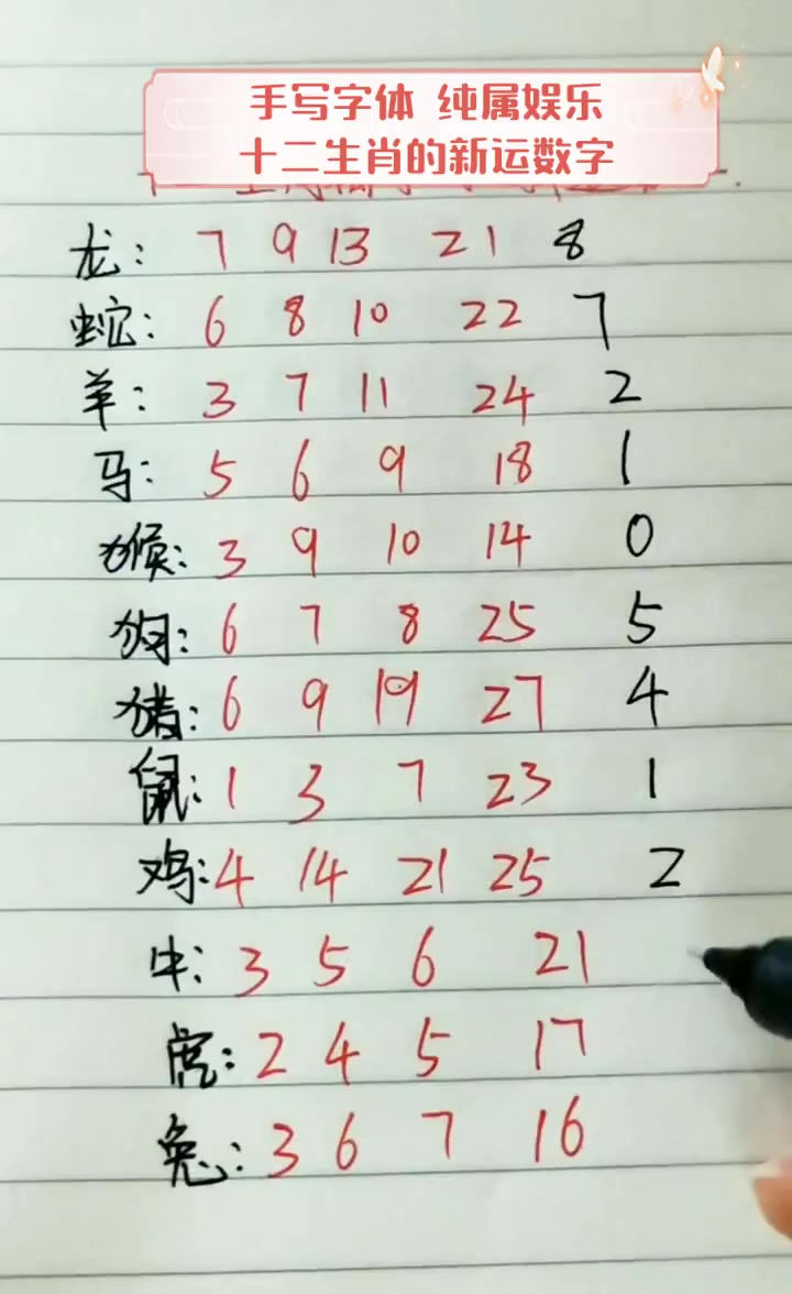 12生肖49数字图图片