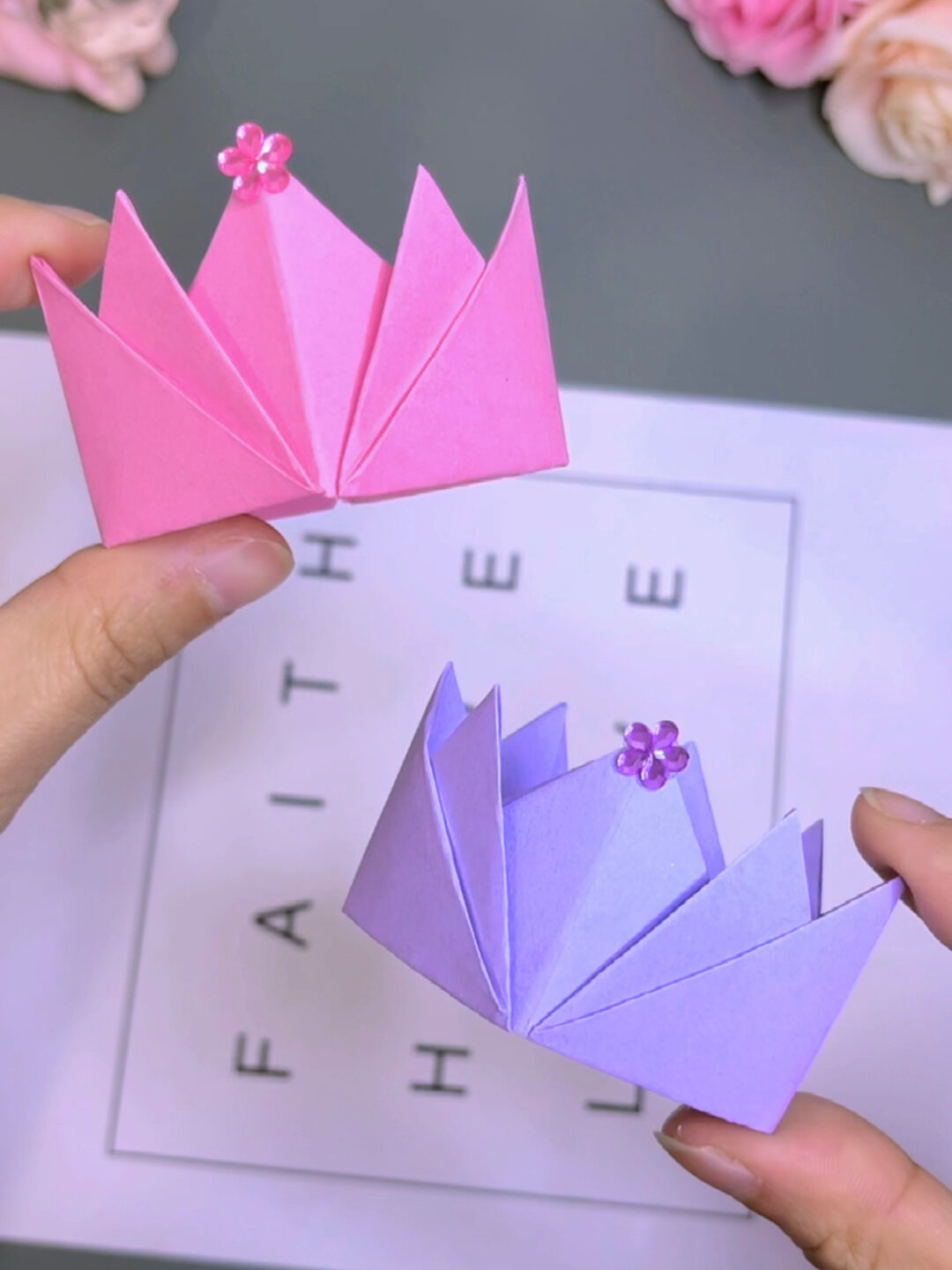 小皇冠手工折纸教程,简单又好看,快来学!