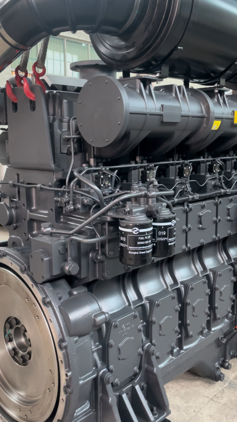 800kw上柴柴油发电机组用发动机,12缸动力矿山备用电源
